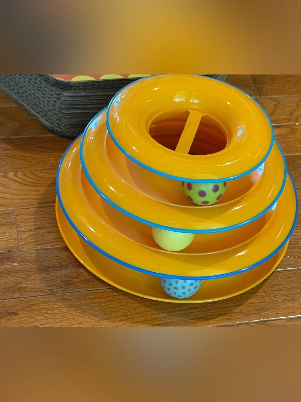 FurHaven Busy Box Hexagon Scratcher Toy & Petstages Tower of Tracks Cat Toy